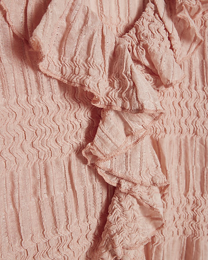 Pink Ruffle Peplum Top