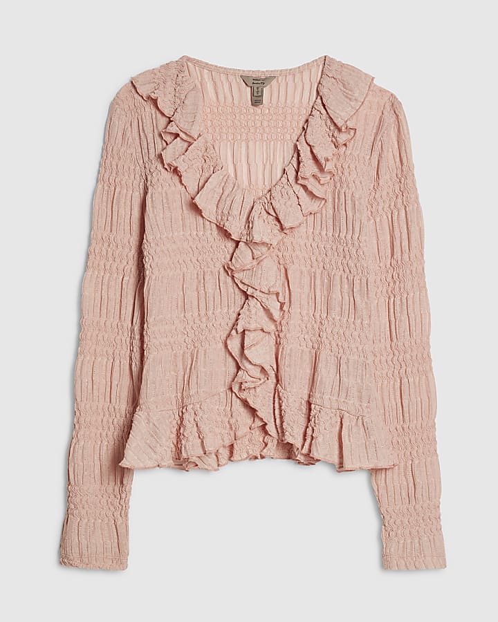 Pink Ruffle Peplum Top