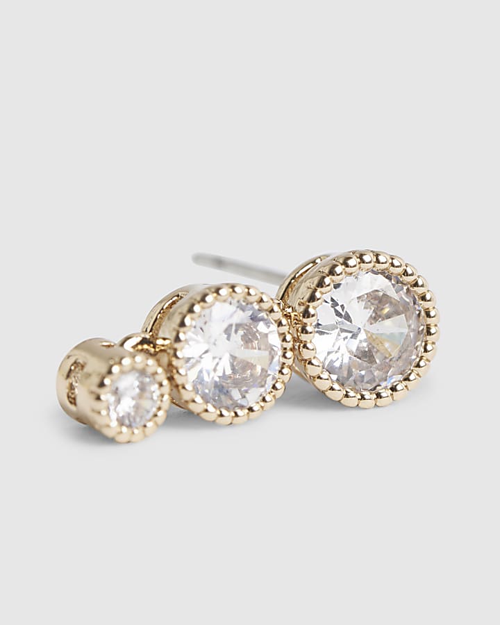 Gold Diamante Drop Earrings