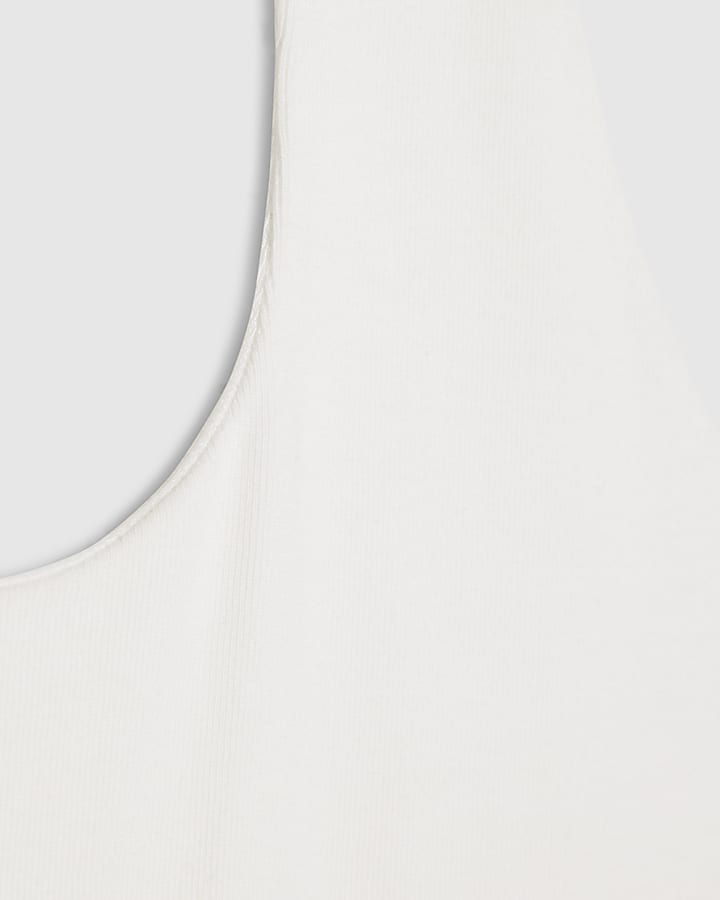 White Halter Neck Tank Top