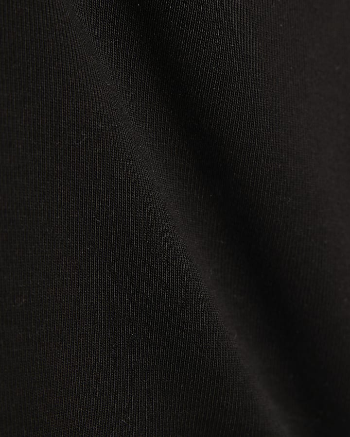 Black Cotton Blend Halter Neck Tank Top