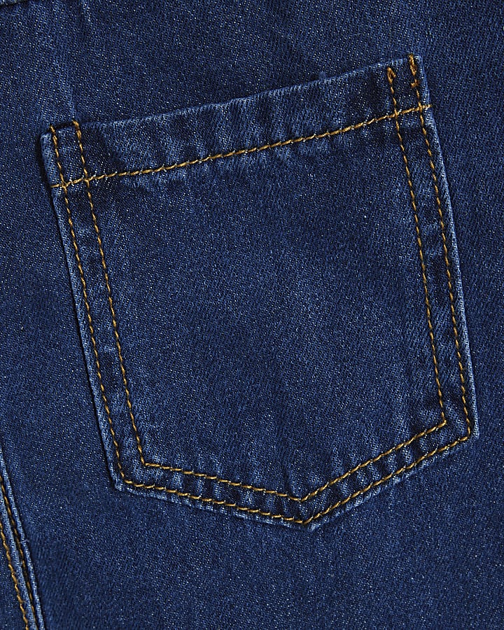 Blue Denim Shoulder Pad Shirt