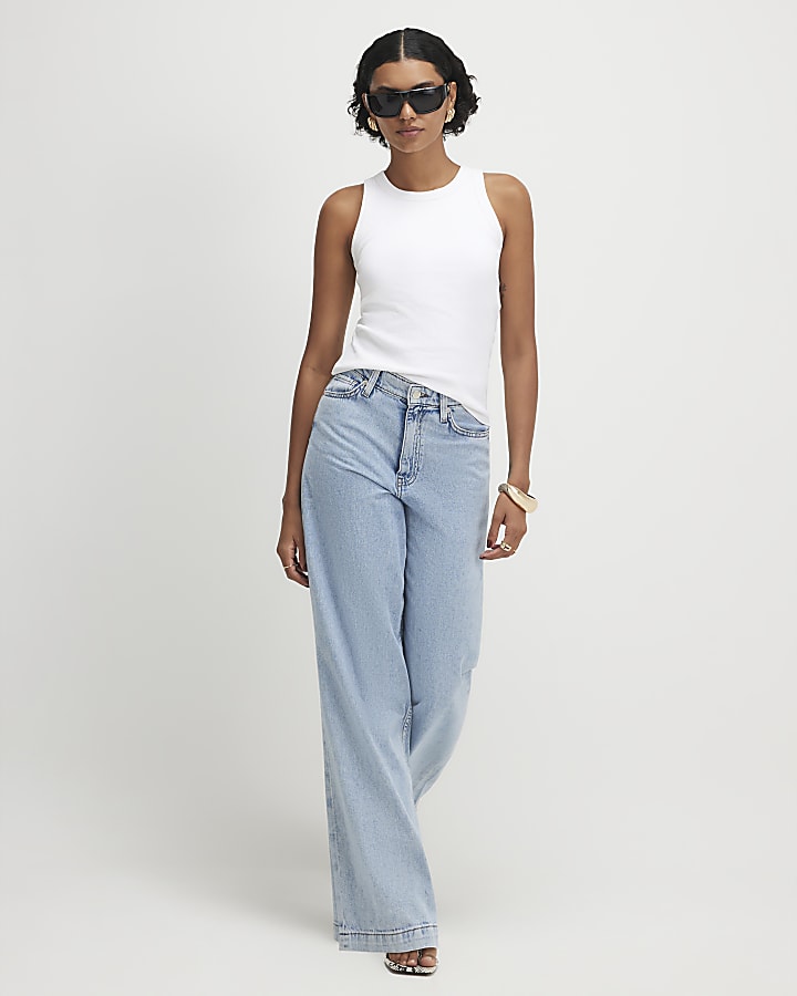 White Built In Bra Vest