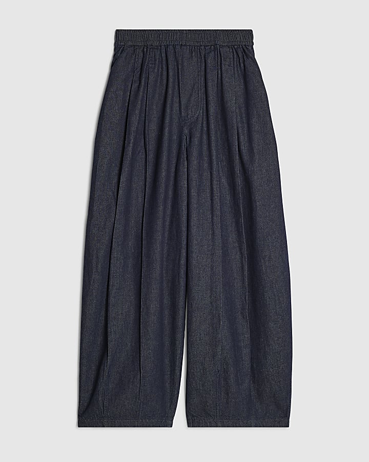 Blue Barrel Leg Jeans