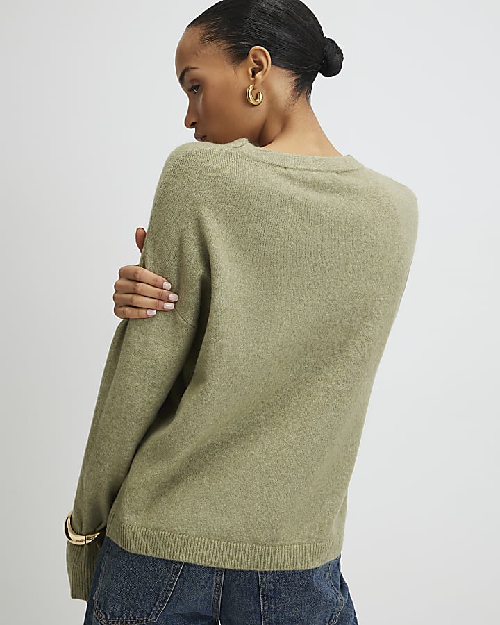 Green Crew Neck Jumper