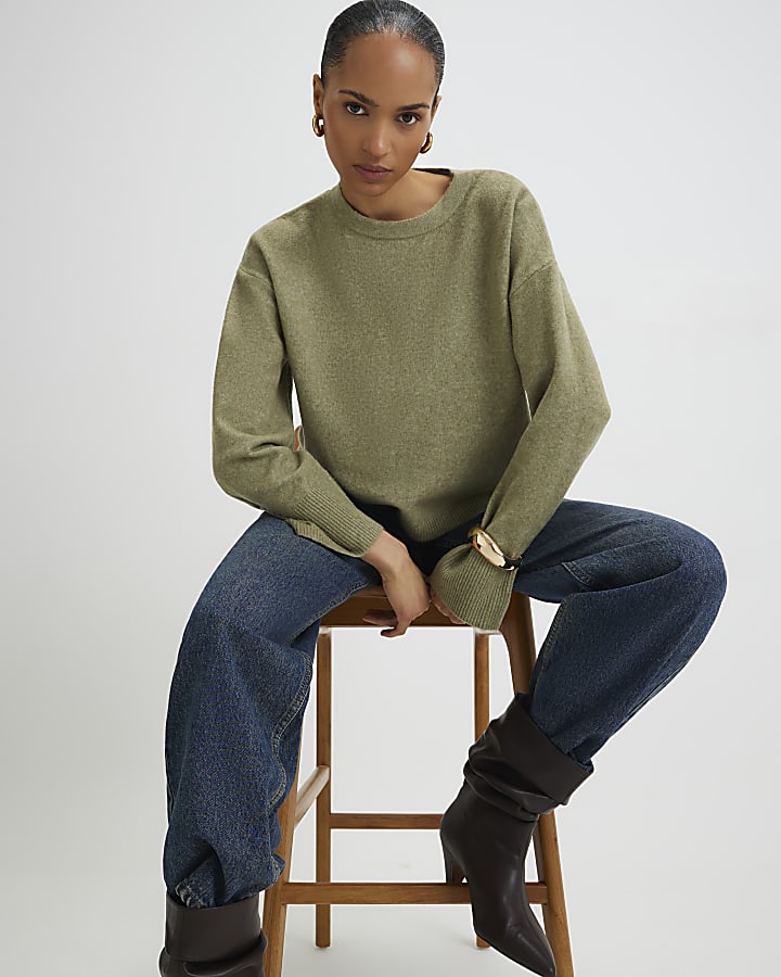 Green Crew Neck Jumper