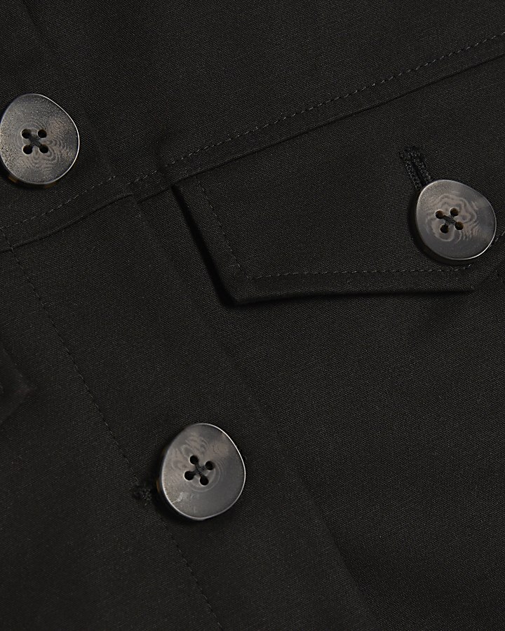 Black Short Sleeve Boxy Shirt