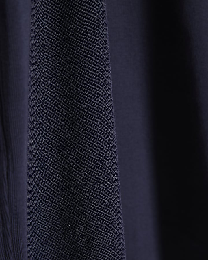 Navy Cotton Fitted T-Shirt