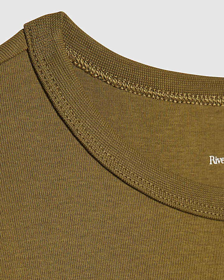 Green Cotton Fitted T-Shirt