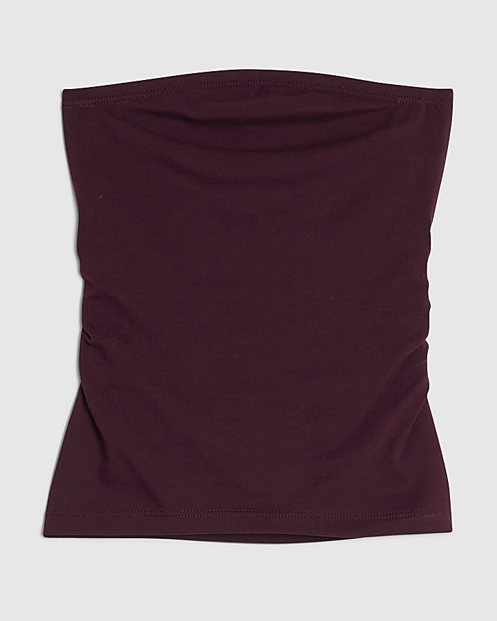 Red Cotton Bandeau Top