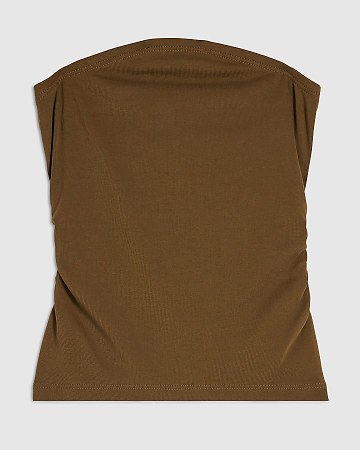 Khaki Bandeau Top