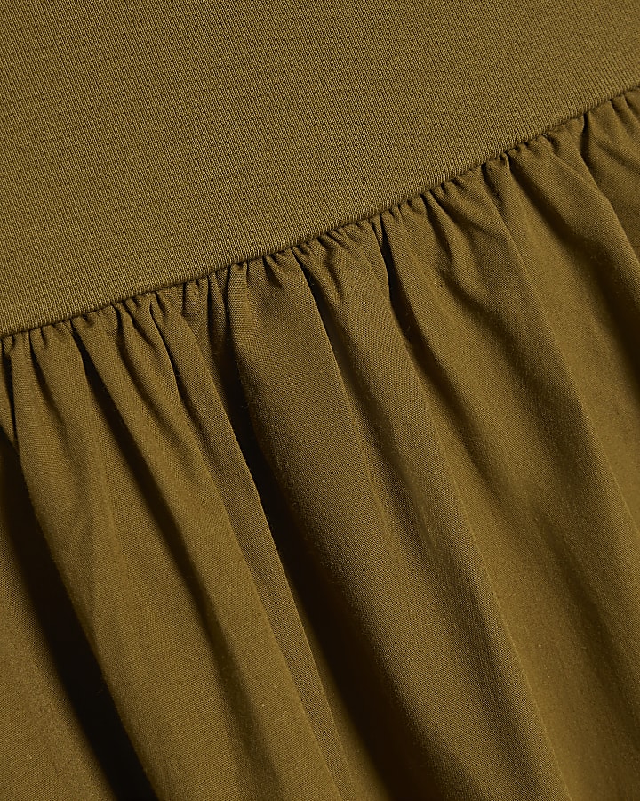 Khaki Halter Neck Maxi Dress