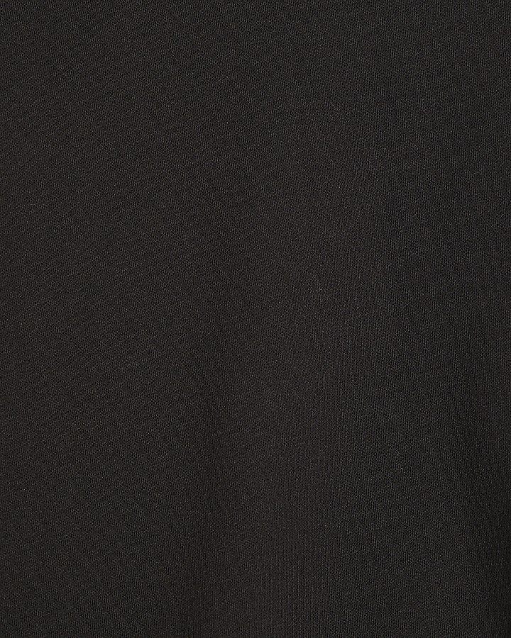 Black Short Sleeve Shoulder Pad Boxy T-shirt