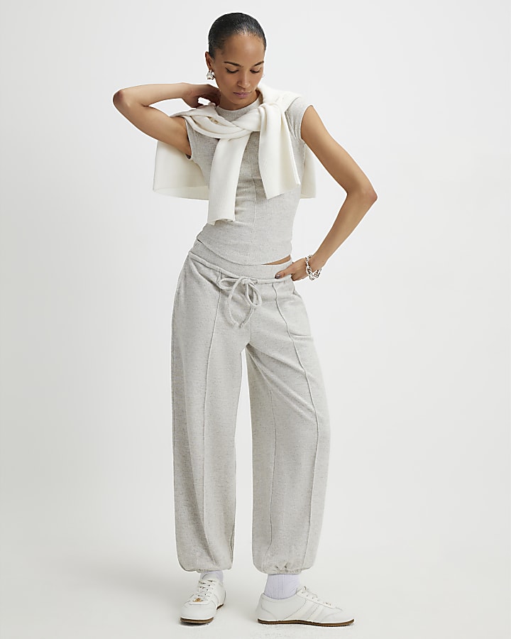 Beige Cosy Balloon Leg Joggers