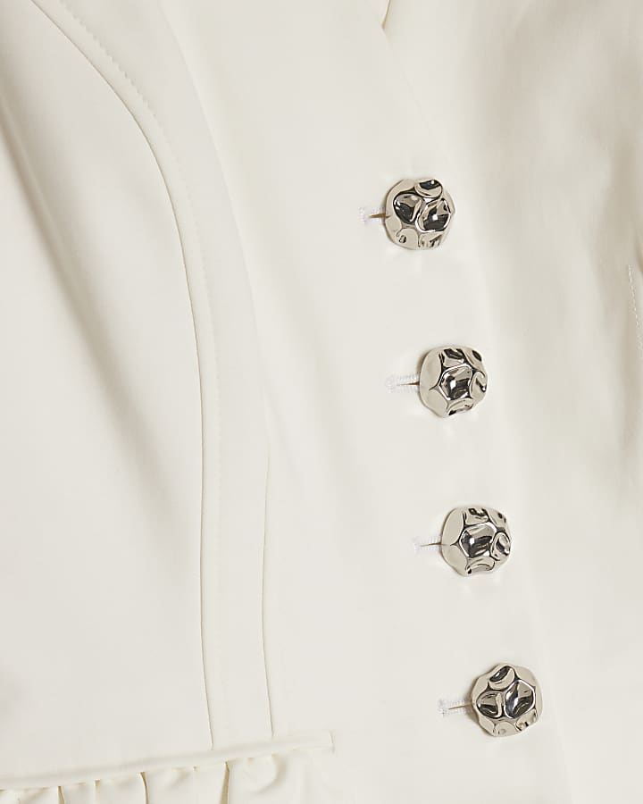 White Frill Pocket Waistcoat