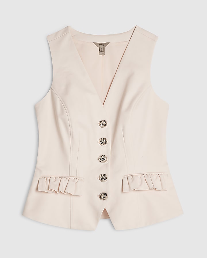 Pink Frill Pocket Waistcoat