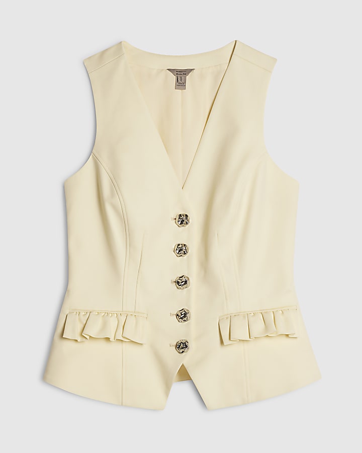 Yellow Frill Pocket Waistcoat
