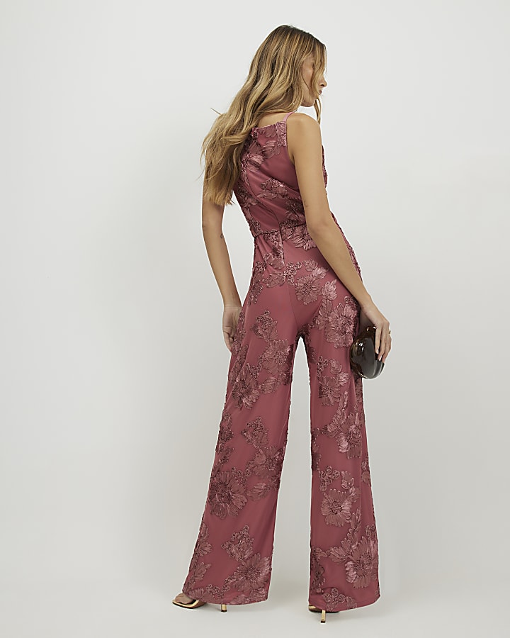 Pink Cornelli Halter Jumpsuit