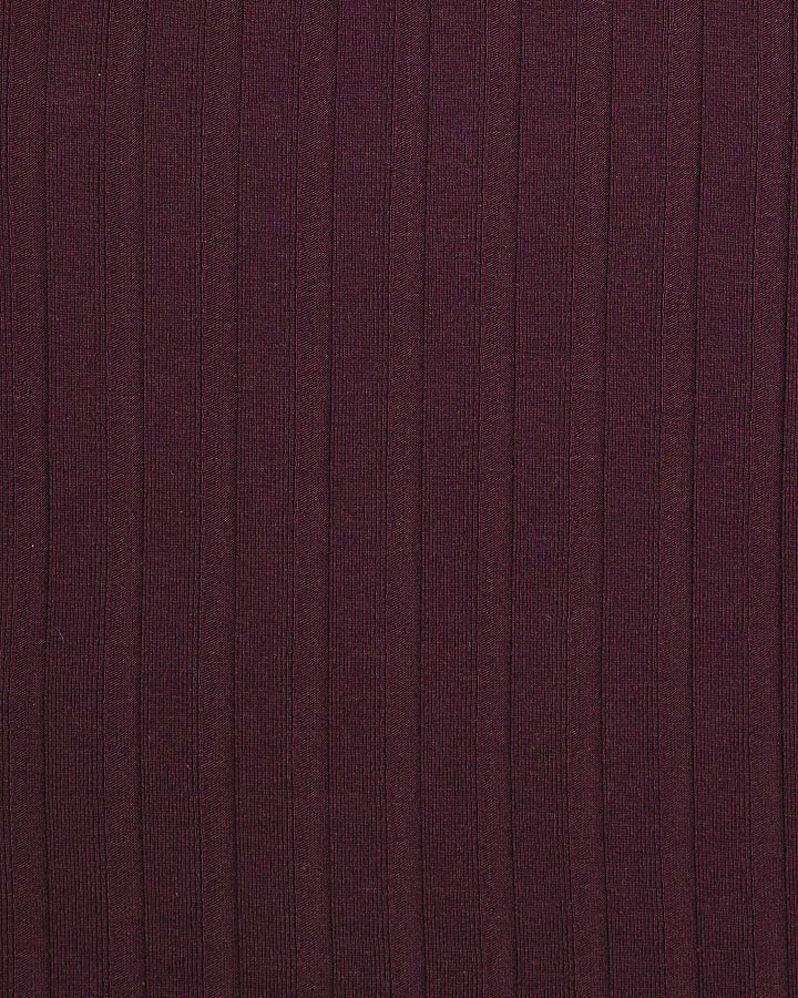 Red Cotton Ribbed Tank