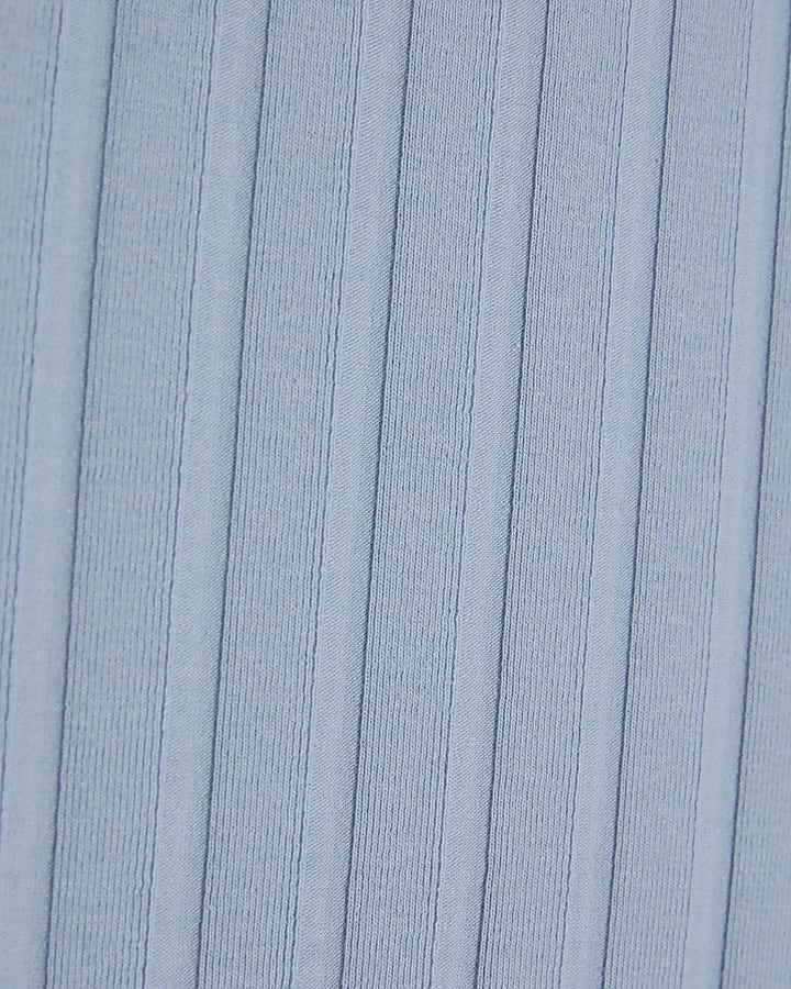 Blue Wide Rib Tank Top