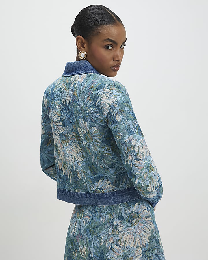 Blue Denim Trophy Tapestry Jacket