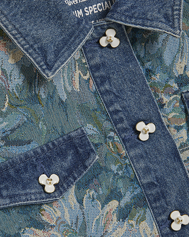 Blue Denim Trophy Tapestry Jacket