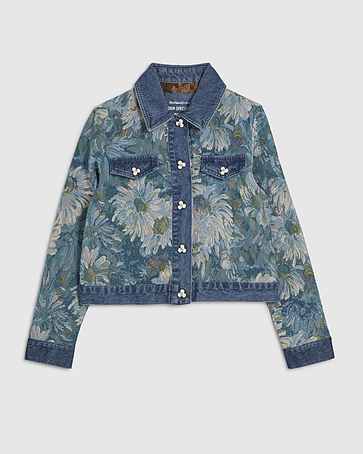 Blue Denim Trophy Tapestry Jacket