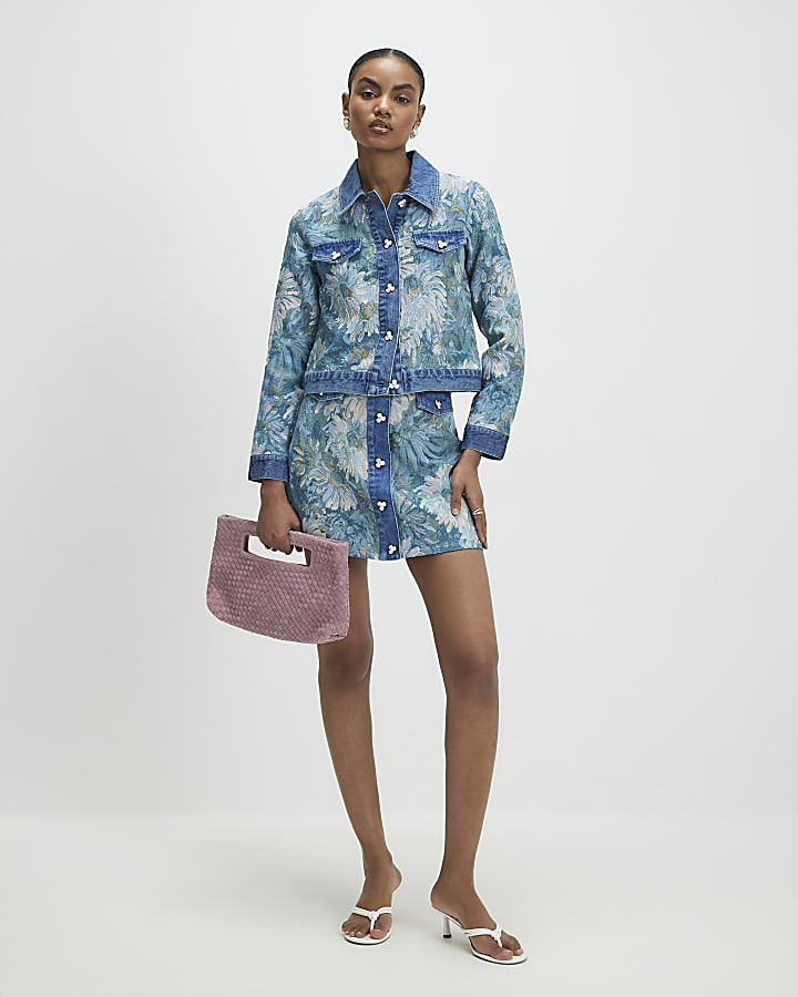 Blue Denim Trophy Tapestry Jacket