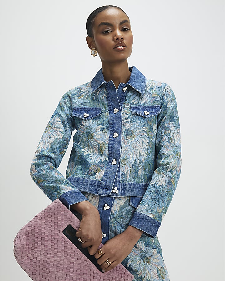 Blue Denim Trophy Tapestry Jacket