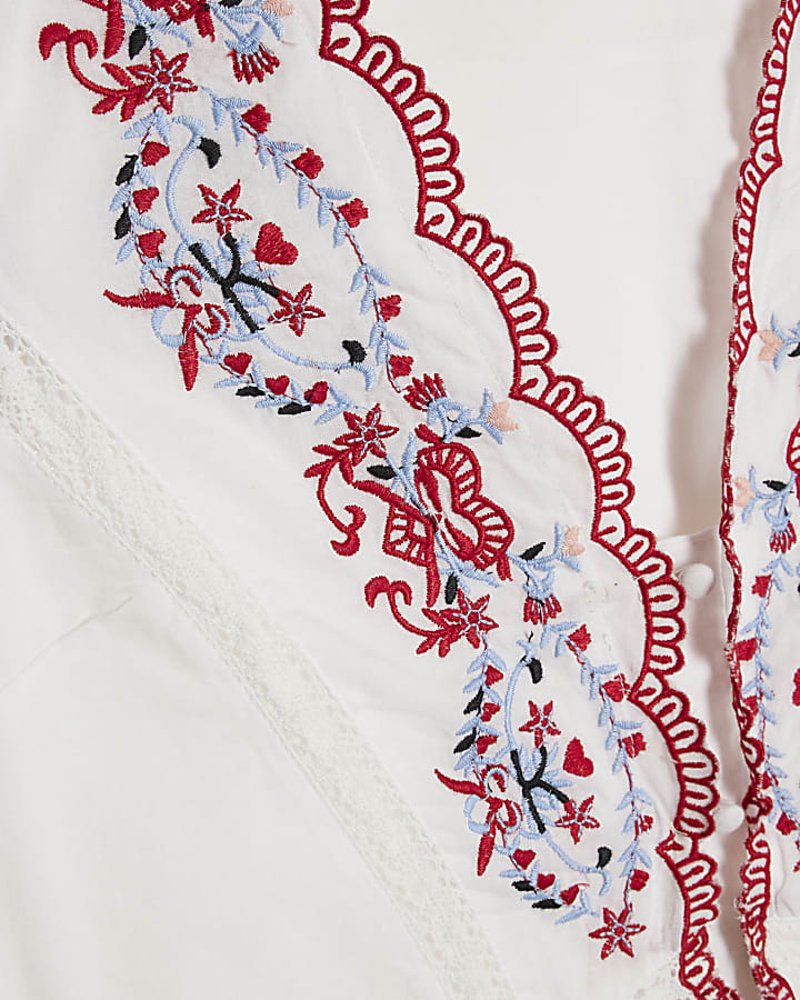 White Embroidered Waistcoat