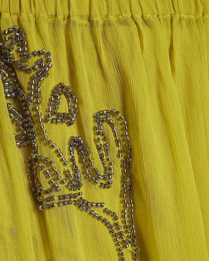 Petite Yellow Embellished Balloon Trousers