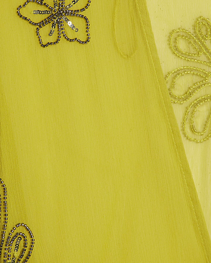 Yellow Embellished Kaftan