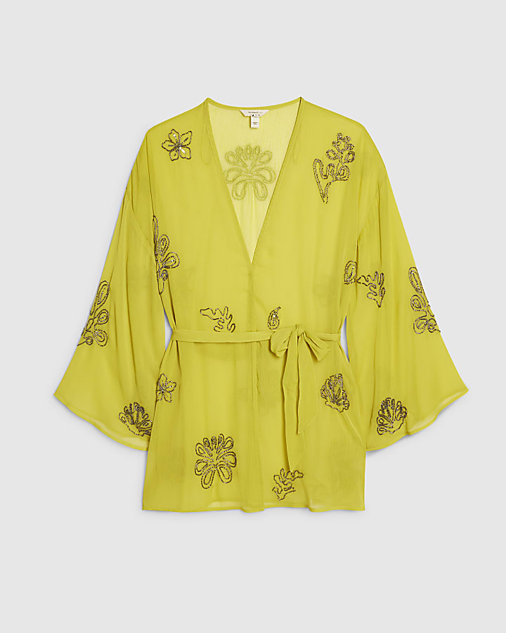 Yellow Embellished Kaftan