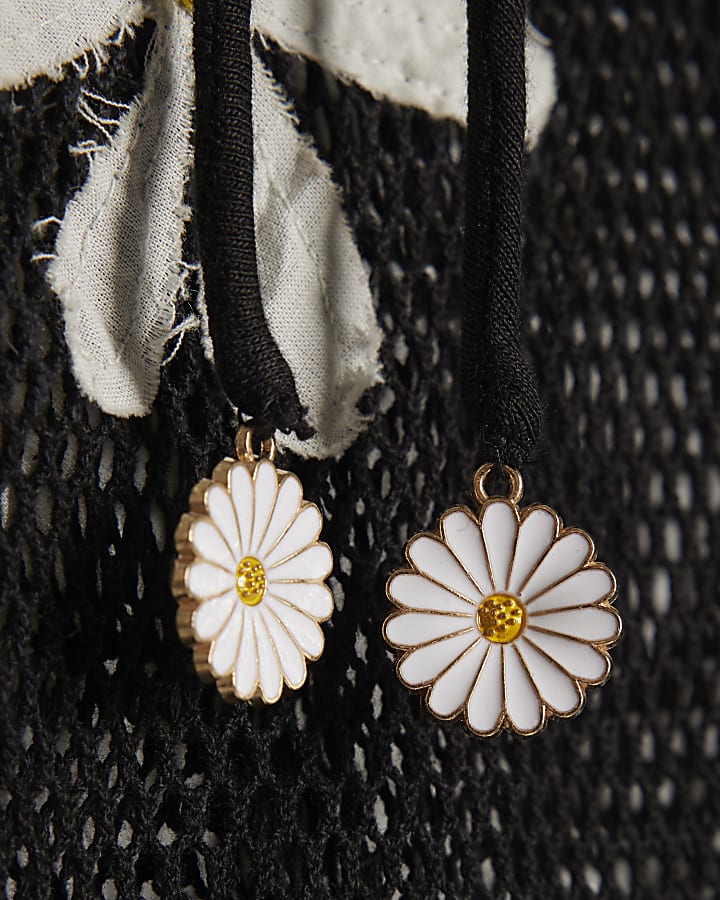 Black Daisy Crochet Skirt