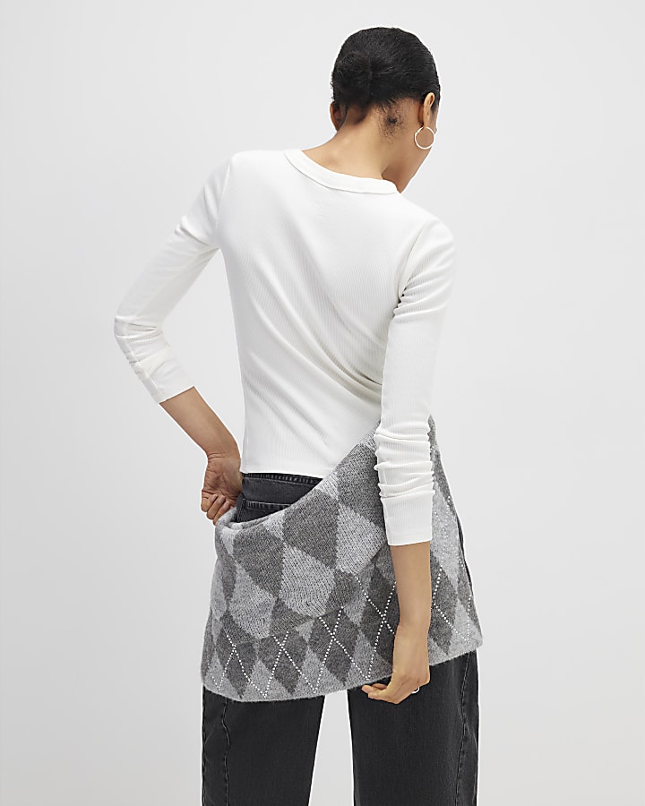 Cream Long Sleeve Dear Santa Fitted Top