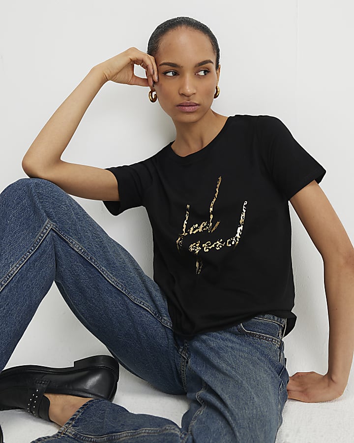 Black Foil Feel Good T-Shirt