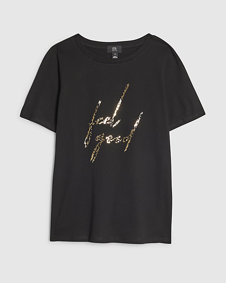 Petite Black Feel Good T-Shirt
