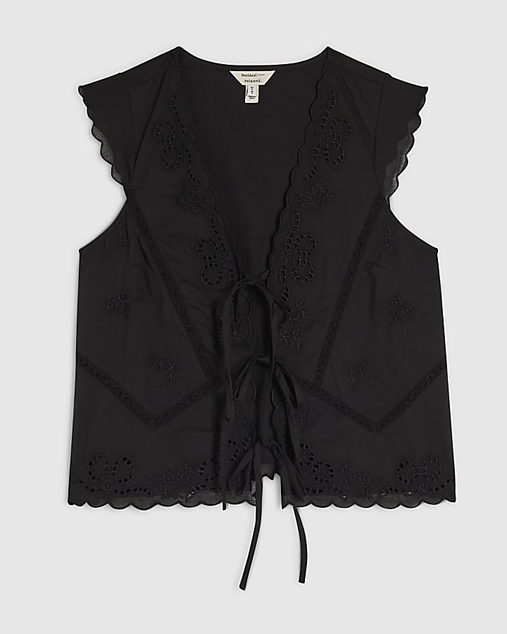 Black Embroidered Waistcoat