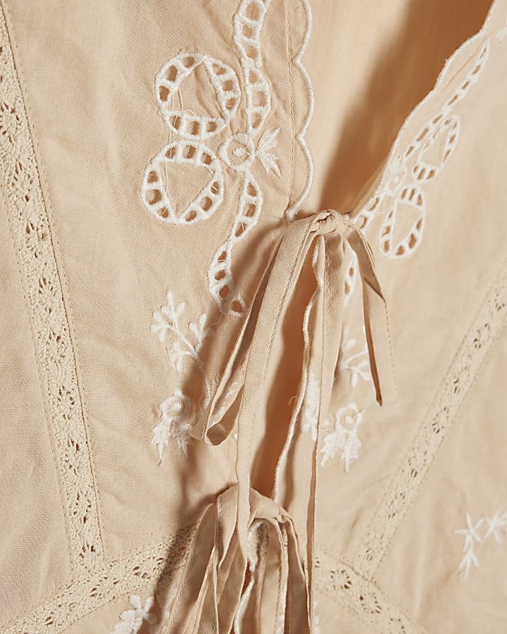 Beige Embroidered Waistcoat