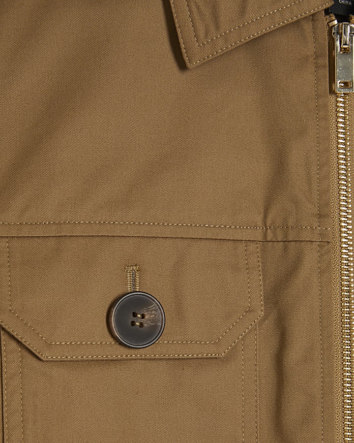 Beige Drawstring Waist Shacket