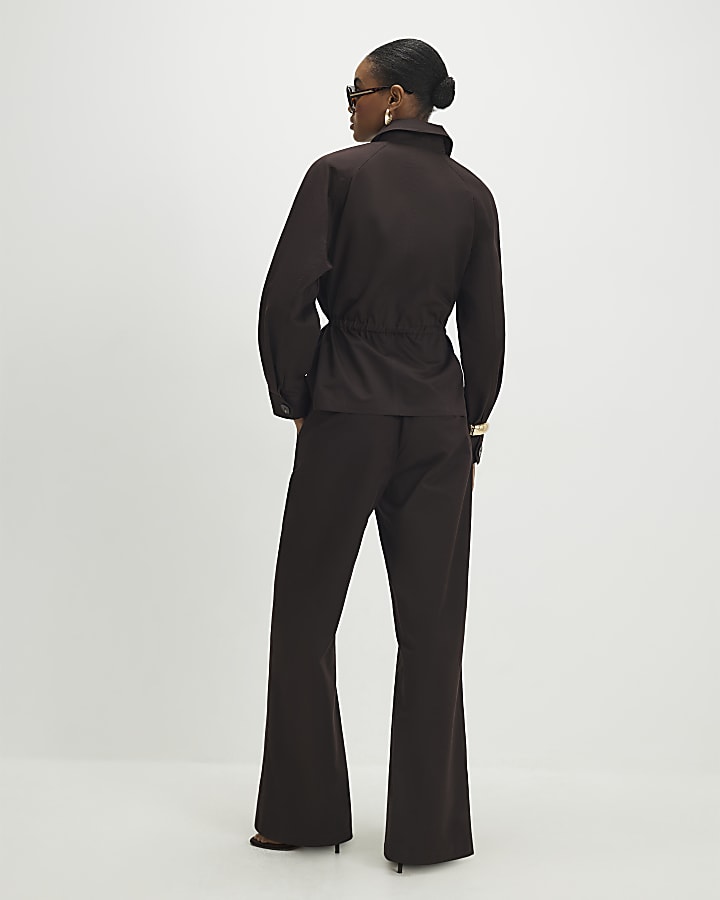 Brown Drawstring Waist Trousers
