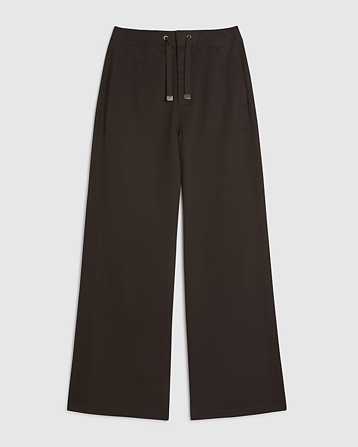Brown Drawstring Waist Trousers