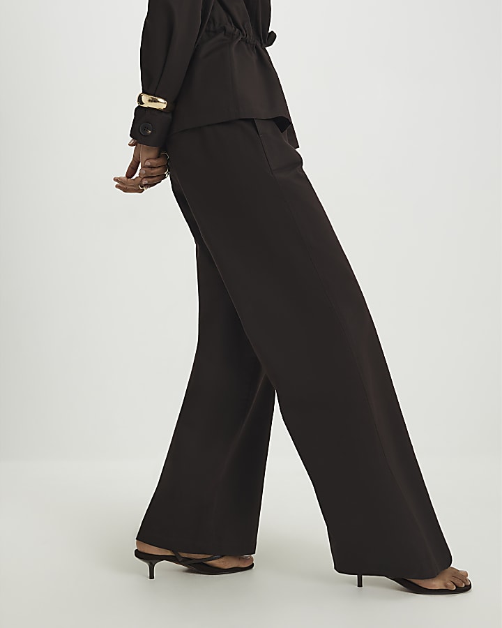 Brown Drawstring Waist Trousers