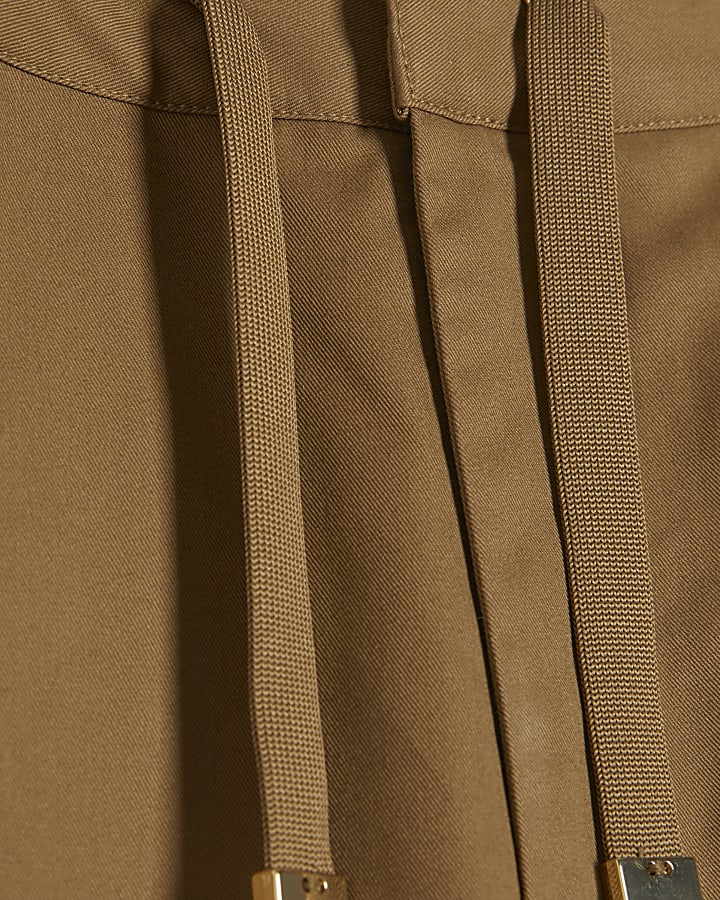 Beige Drawstring Waist Trousers