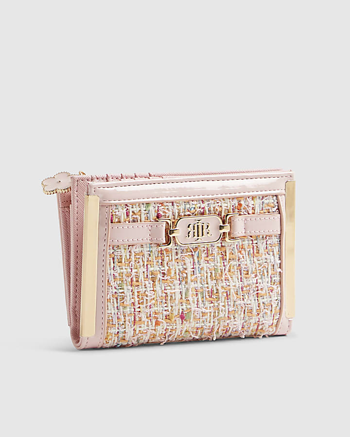 Pink Boucle Foldout Purse