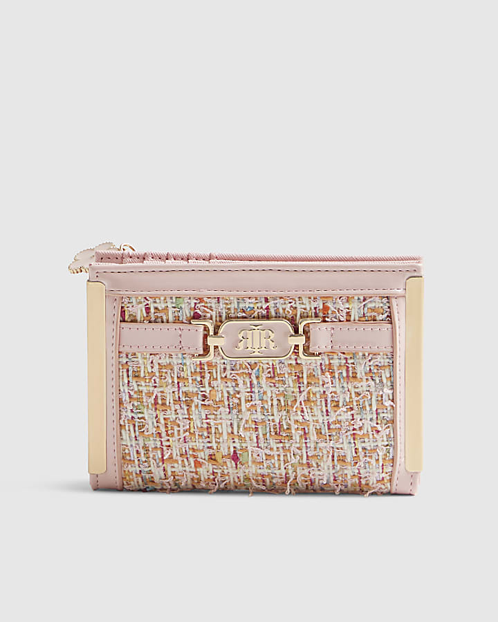 Pink Boucle Foldout Purse