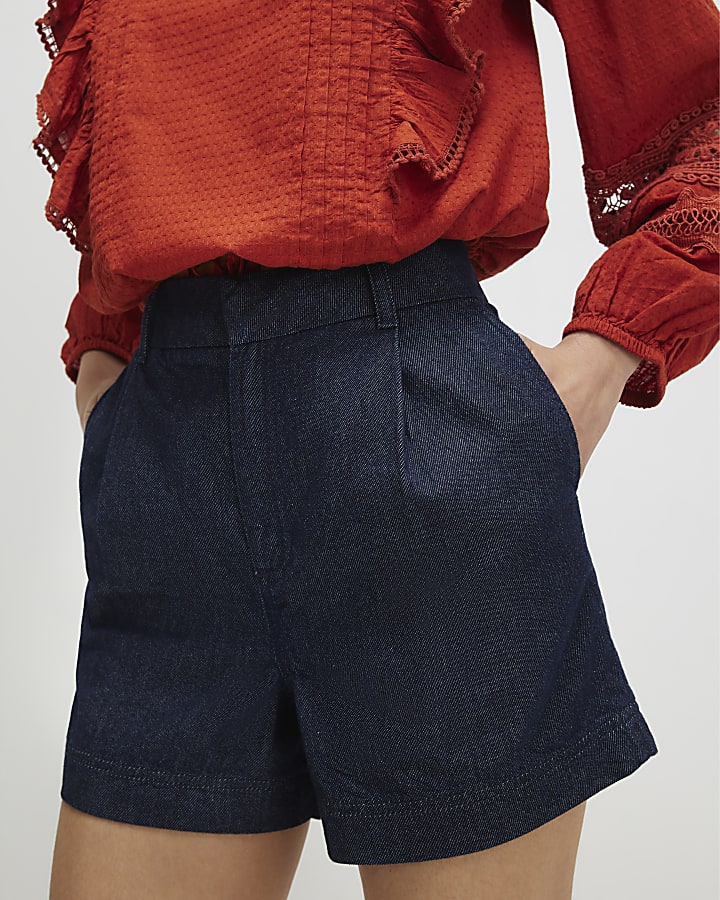 Blue Denim Tailored Longline Short