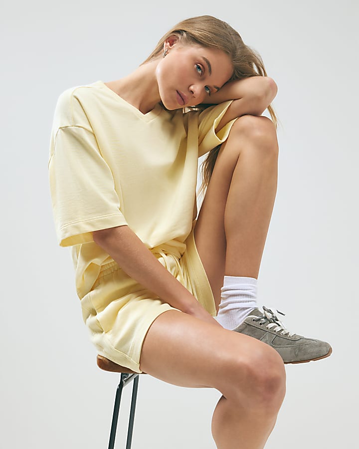 Yellow Short Sleeve Loopback T-shirt