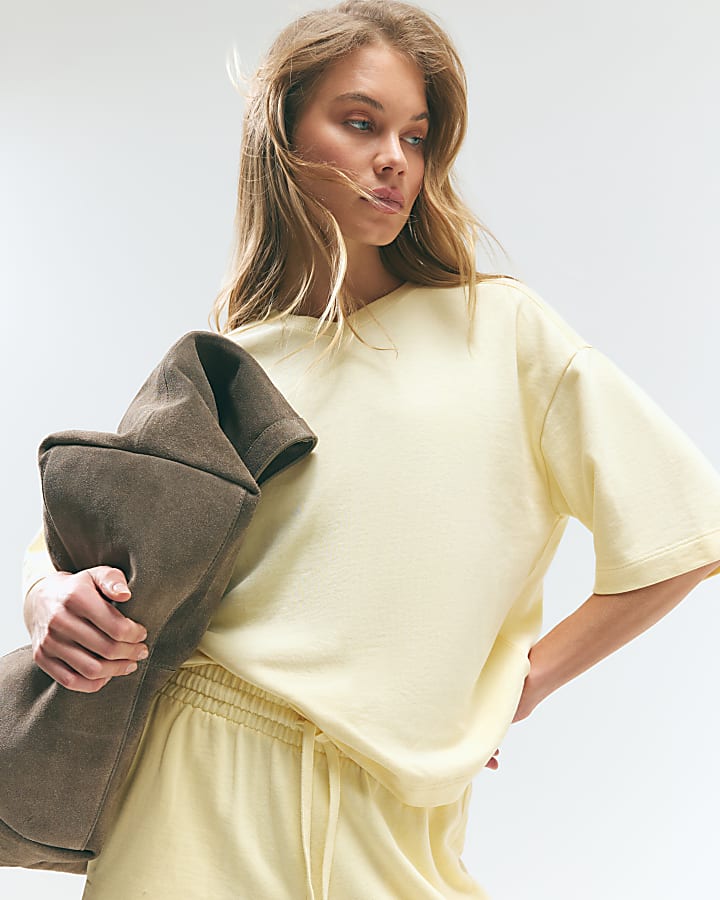 Yellow Short Sleeve Loopback T-shirt