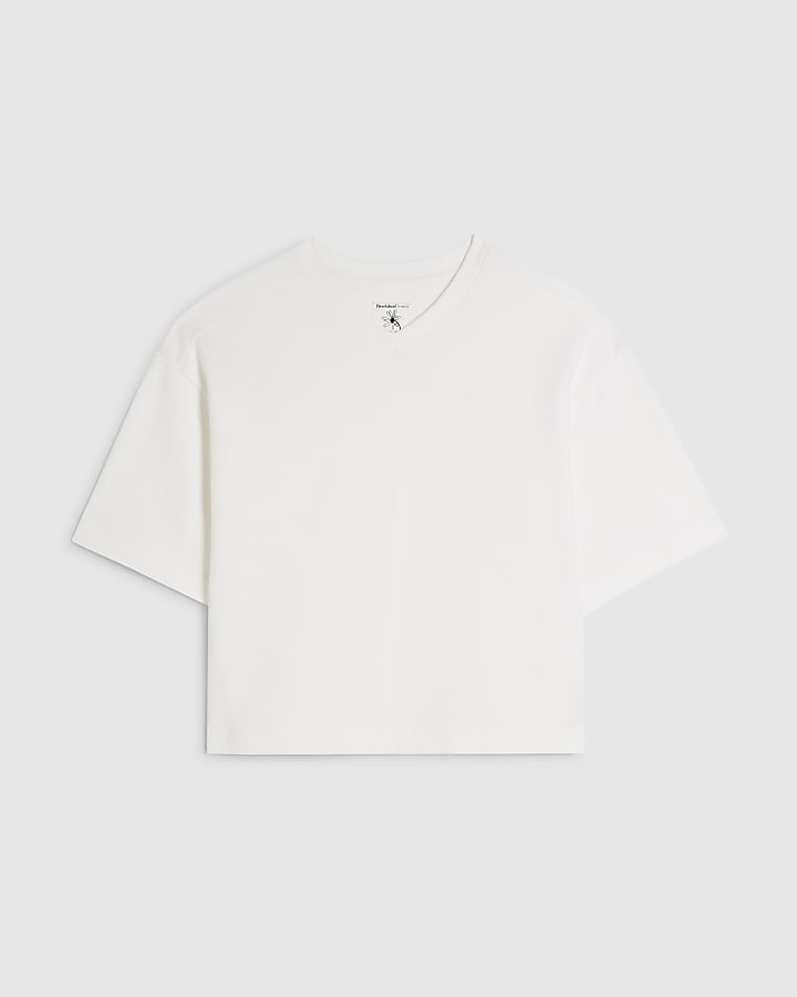 White Short Sleeve Sweatshirt